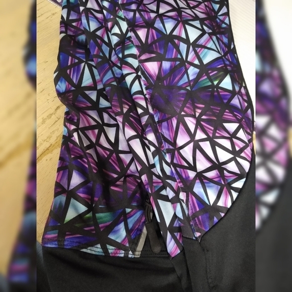 Covergirl Active Leggings stained glass mosaic pattern size M - Picture 2 of 10